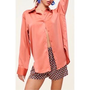 Haus of Bebe Rae Boutique oversized Satin Blouse